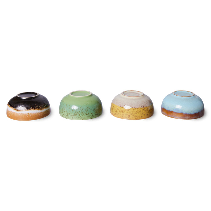 HKliving 70s Ceramics - Set of 4 Ceramic Small Bowls